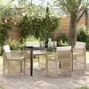 vidaXL Garden Dining Set 5 pcs Beige Poly rattan
