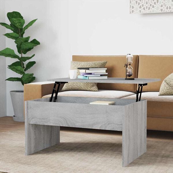 vidaXL Coffee Table Grey Sonoma Engineered Wood 31.5x19.9x16.3 in