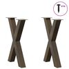 vidaXL Dining Table Legs X-Shaped 2 pcs Natural Steel 19.7x(28.3-28.7)" Steel