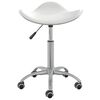 vidaXL Dining Chair White Faux leather, chrome steel Medium Dining Chair