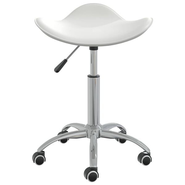 vidaXL Dining Chair White Faux leather, chrome steel Medium Dining Chair