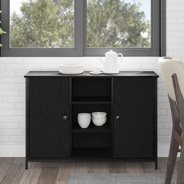 vidaXL Sideboard Black Oak 39.37 x 13.78 x 27.56 in