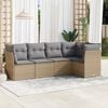 vidaXL Garden Sofa Set Beige, Light Grey