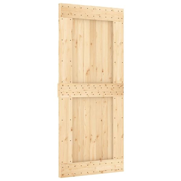 vidaXL Sliding Door with Hardware Set 35.4x82.7" Solid Wood Pine