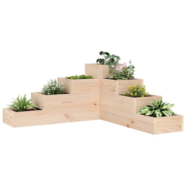 vidaXL Patio Planter 4-Tier 31.7x31.1x14.2" Solid Wood Pine