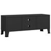 vidaXL TV Cabinet Black Metal Medium TV Cabinet Rectangular