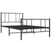 vidaXL Bed Frame Black Powder-coated steel Small Single Storage