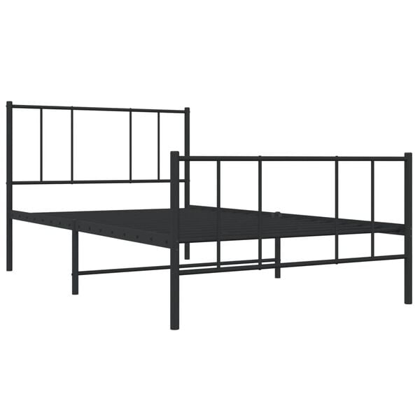 vidaXL Bed Frame Black Powder-coated steel Small Single Storage