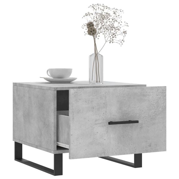 vidaXL Coffee Table Concrete Grey Engineered Wood, Iron Medium