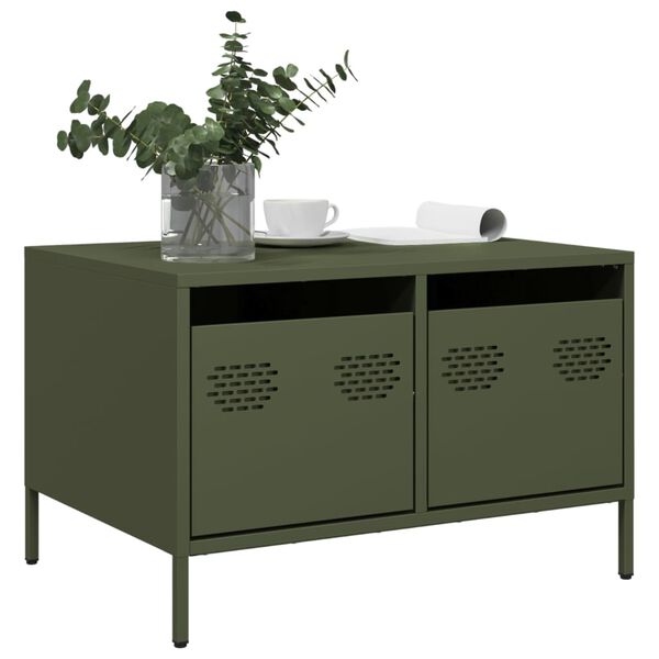 vidaXL TV Cabinet Olive Green 26.8x19.7x17.1" Cold-rolled Steel