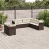 vidaXL Garden Sofa Set Brown and Cream White