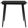 vidaXL Dining Table Black Glass, Powder-coated Steel 31.5 in Durable