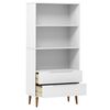 vidaXL Bookcase White Solid pine wood, engineered wood Medium Bookcase