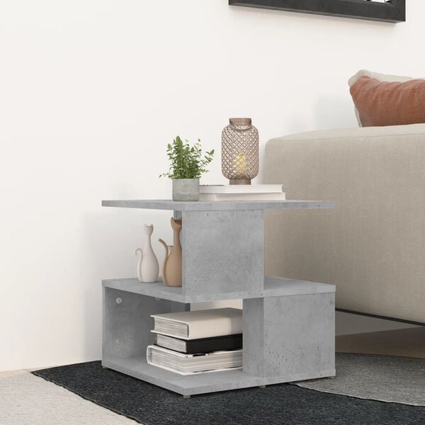vidaXL Side Table Concrete Grey Engineered Wood 15.7 in Side Table