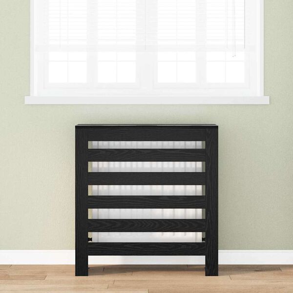 vidaXL Radiator Cover Black Oak 30.71 x 7.87 x 32.28 in