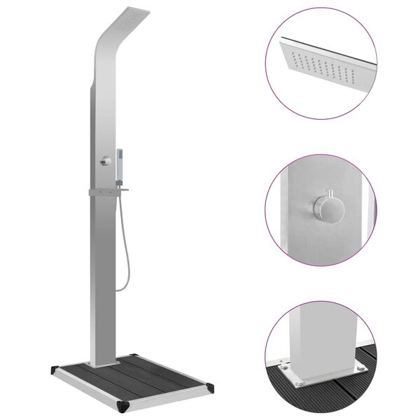 vidaXL Shower Panel Silver Stainless Steel Large Durable