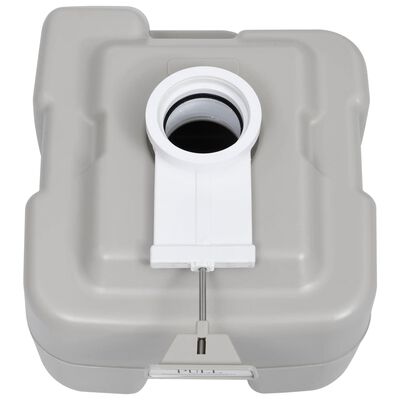 vidaXL Portable Camping Toilet Gray 5.3+2.6 gal
