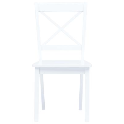 vidaXL Dining Chairs 2 pcs White Solid Rubber Wood