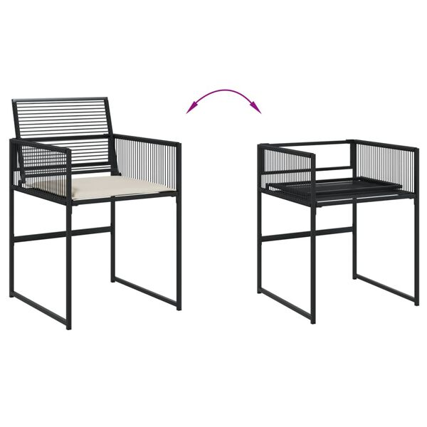 vidaXL Garden Dining Set Black, Cream White