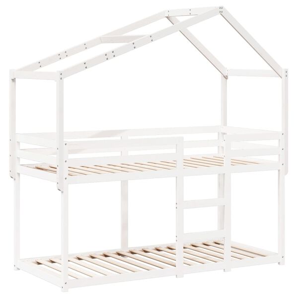 vidaXL Kid's Bed Roof White Solid pine wood 80 x 37.6 x 56 in Durable