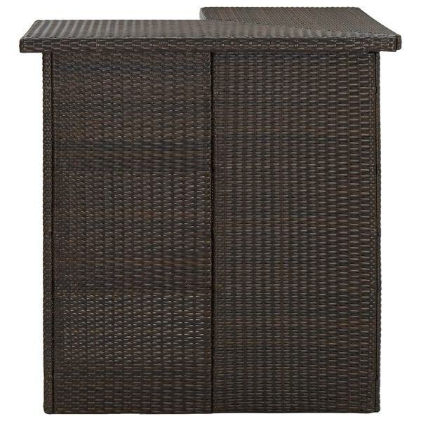 vidaXL Garden Bar Set Brown Poly rattan Large Removable Covers