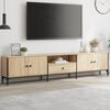 vidaXL TV Cabinet Sonoma Oak Engineered Wood, Metal Large TV Cabinet