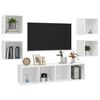 vidaXL TV Cabinet Set White Engineered wood Large TV Cabinet Set Cubic