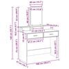 vidaXL Dressing Table Concrete Grey 39.37 x 16.14 x 55.12 in