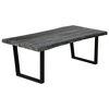 vidaXL Coffee Table Grey Solid Mindi Wood, Powder-Coated Steel