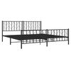 vidaXL Bed Frame Black Powder-Coated Steel Double Bed Frame