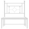 vidaXL Bed Frame White Powder-Coated Steel Twin Bed Frame Rectangular