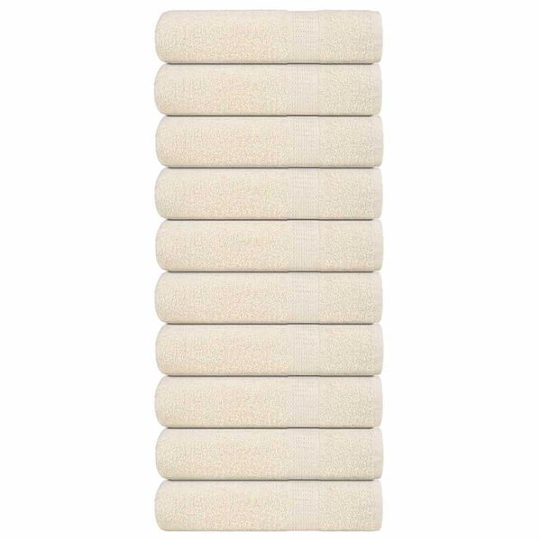 vidaXL Bath Towel Set of 10 Cream 100% cotton 39.4 x 59.1 in