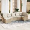 vidaXL Garden Sofa Set with Cushion 7 pcs Beige Poly Rattan