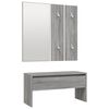 vidaXL Hallway Furniture Set Grey Sonoma Engineered Wood, Acrylic Medium
