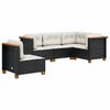 vidaXL Garden Sofa Set Black PE rattan Medium Modular Garden Sofa Set