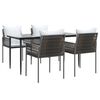 vidaXL Garden Dining Set Brown, Black, Cream white