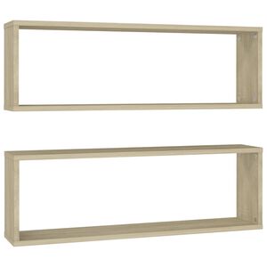 vidaXL Wall Shelf Set of 2 Sonoma oak Engineered wood