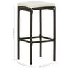 vidaXL Garden Bar Set Black Solid Acacia wood 3 Piece Set