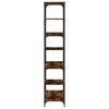 vidaXL Bookshelf Smoked Oak Engineered Wood, Steel 35.8x14.2x69.3 in