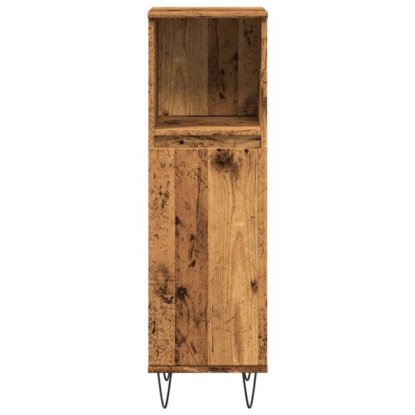 vidaXL Bathroom Cabinet Old wood Engineered wood, iron Tall