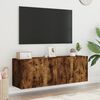 vidaXL TV Cabinet Set of 2 Smoked Oak Engineered wood 47.2 in wide