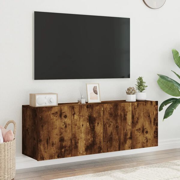 vidaXL TV Cabinet Set of 2 Smoked Oak Engineered wood 47.2 in wide