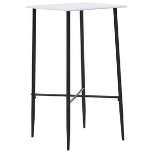 vidaXL Bar Table White MDF with PVC coating 23.6x23.6x43.7 in Sleek