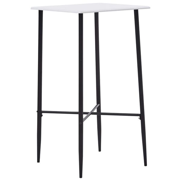 vidaXL Bar Table White MDF with PVC coating 23.6x23.6x43.7 in Sleek