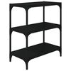vidaXL Book Cabinet Black Engineered wood and steel Medium Book Cabinet