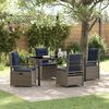 vidaXL Garden Dining Set 5 pcs Gray poly rattan