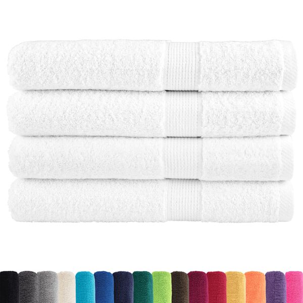 vidaXL Sauna Towel Set of 4 White 100% cotton 31.5 x 78.7 in