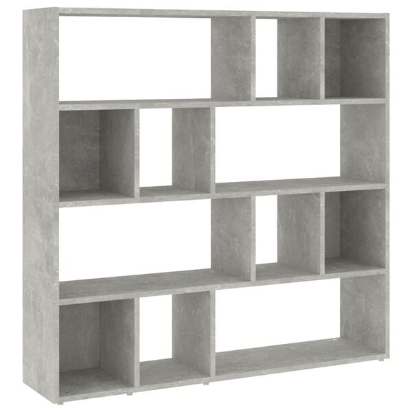 vidaXL Book Cabinet/Room Divider Concrete Gray 41.3"x9.4"x40.2"