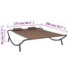 vidaXL Sun Lounger Brown Oxford Fabric, Steel Double Sun Lounger