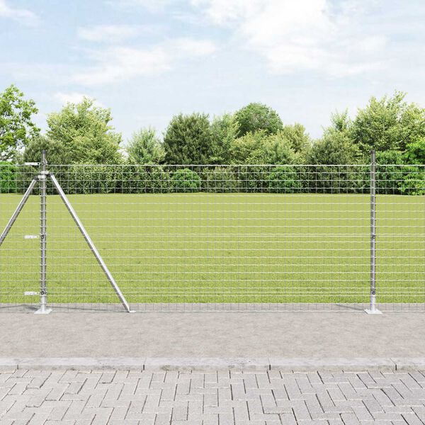 vidaXL Fence Post Other 52 pcs Grey 1.26 x 1.26 x 35.43 in Steel